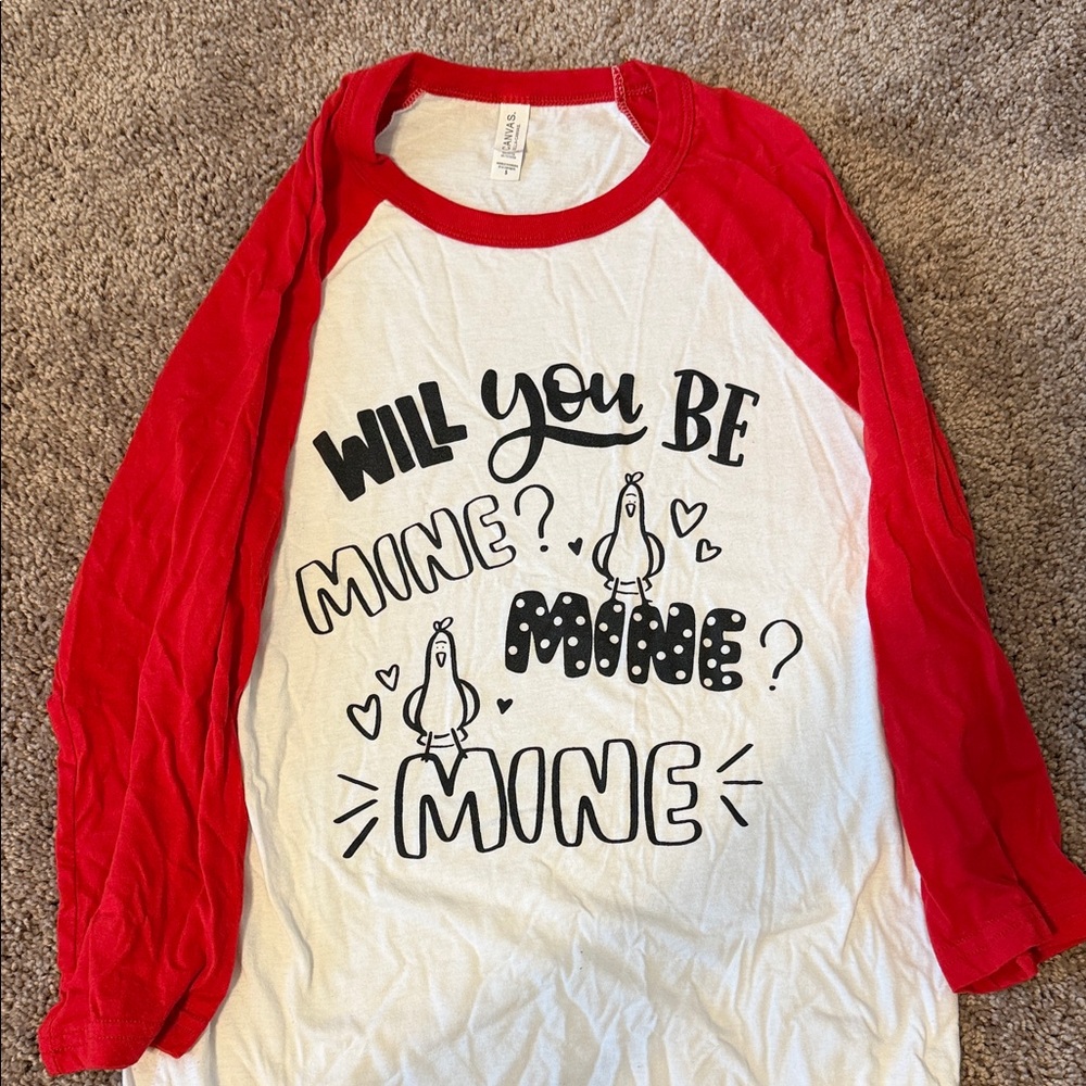 Red and White Raglan Shirt